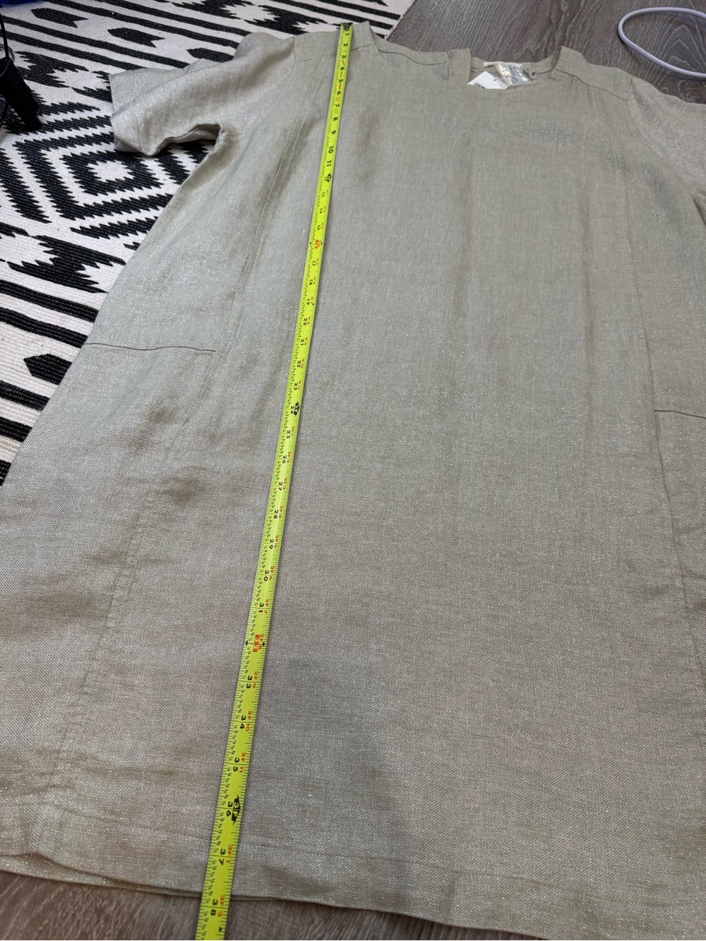 NWT Eileen Fisher Twinkle Organic Linen Shift Dress Large - Picture 4 of 9